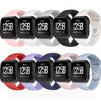 For Fitbit Versa 2 / Fitbit Versa / Fitbit Versa Lite Solid Color Silicone Replacement Strap Watchband — Black