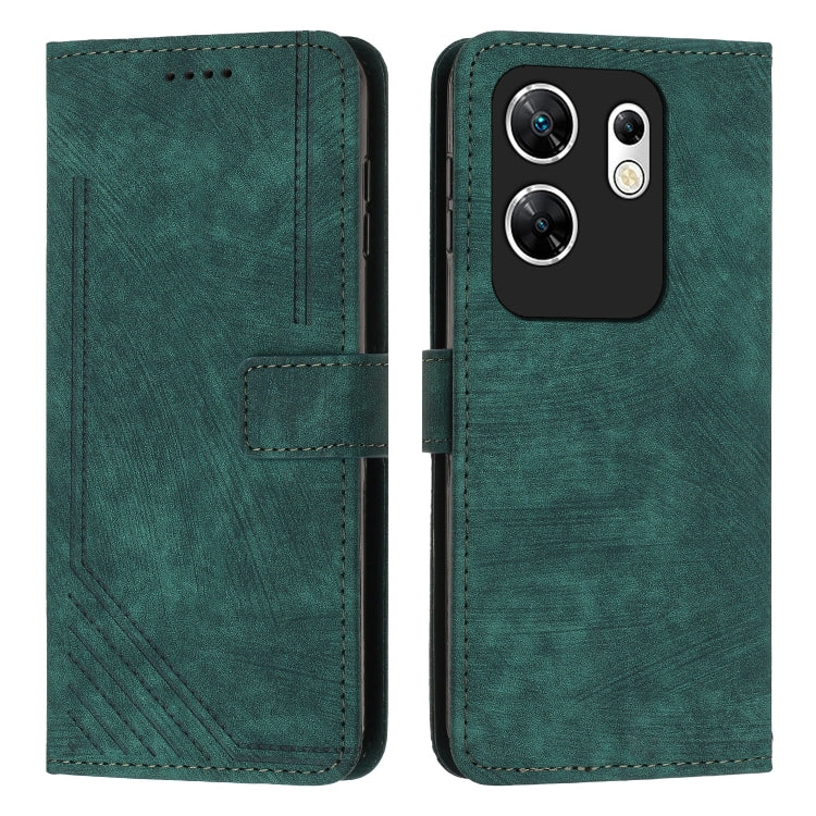 Skin Feel Stripe Pattern Leather Phone Case with Lanyard — view 39