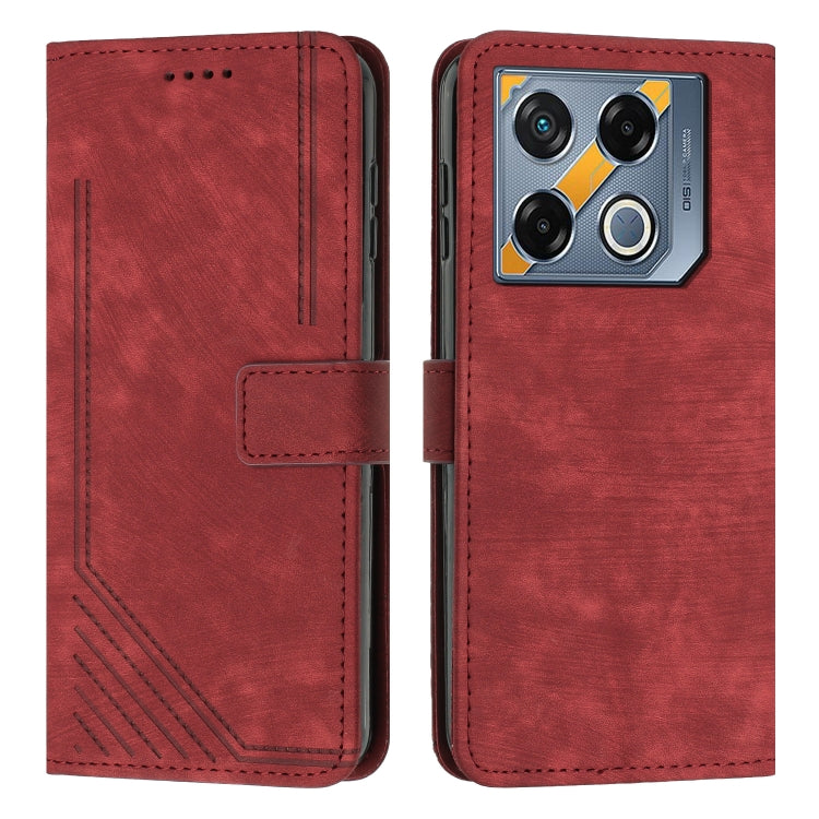 Skin Feel Stripe Pattern Leather Phone Case with Lanyard — view 62