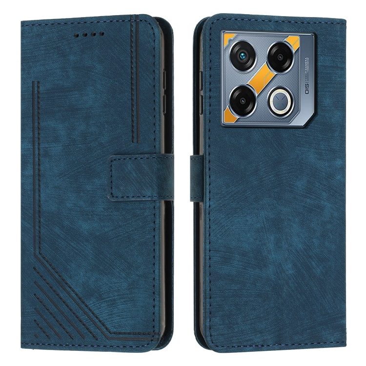 Skin Feel Stripe Pattern Leather Phone Case with Lanyard — view 64