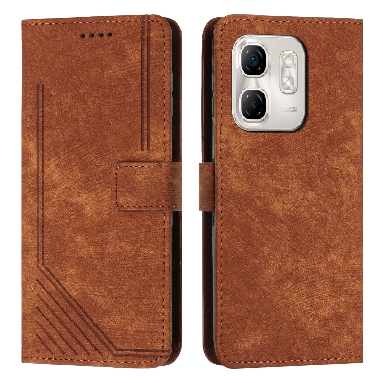 Skin Feel Stripe Pattern Leather Phone Case with Lanyard — view 43