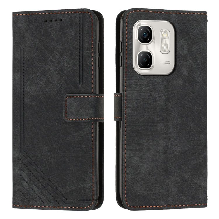 Skin Feel Stripe Pattern Leather Phone Case with Lanyard — view 47
