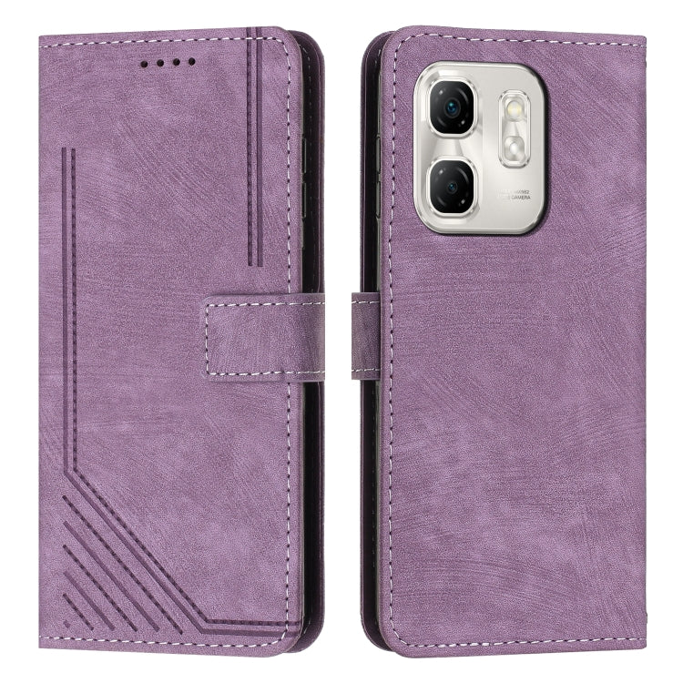 Skin Feel Stripe Pattern Leather Phone Case with Lanyard — view 48