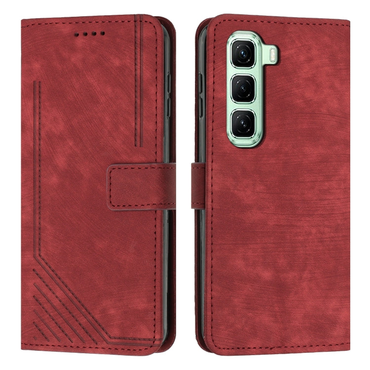 Skin Feel Stripe Pattern Leather Phone Case with Lanyard — view 38
