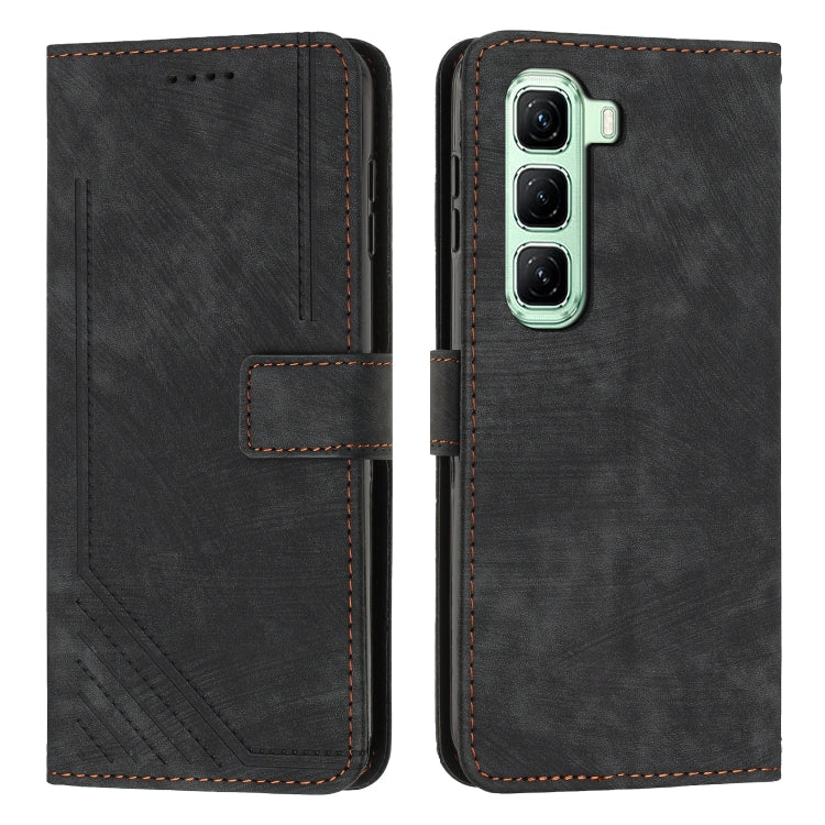 Skin Feel Stripe Pattern Leather Phone Case with Lanyard — view 53