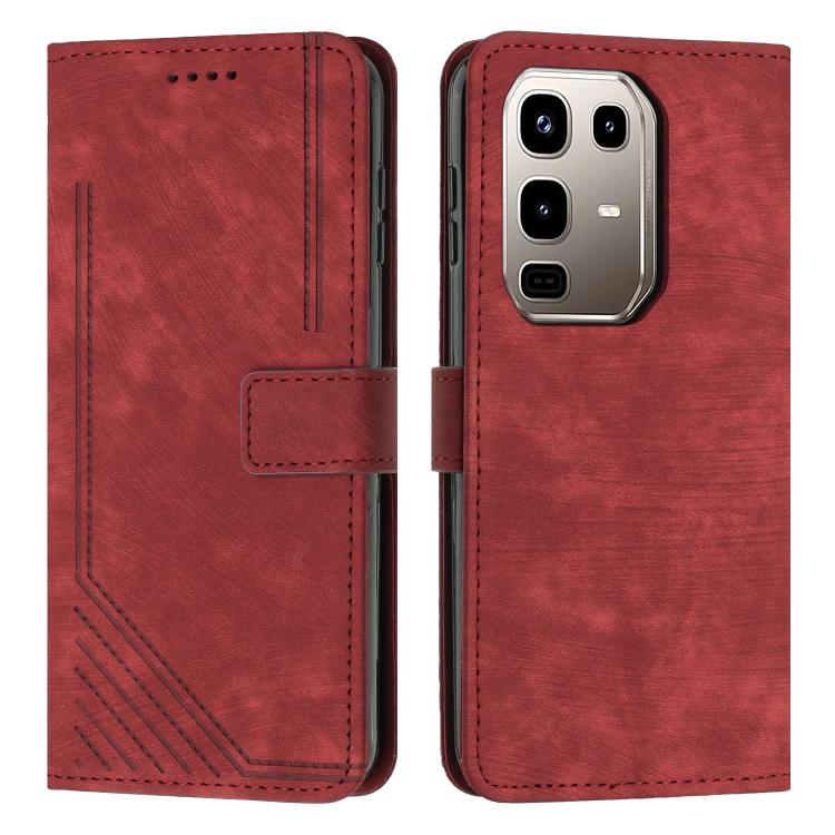 Skin Feel Stripe Pattern Leather Phone Case with Lanyard — view 20