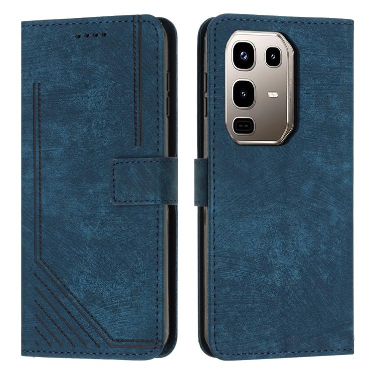 Skin Feel Stripe Pattern Leather Phone Case with Lanyard — view 22