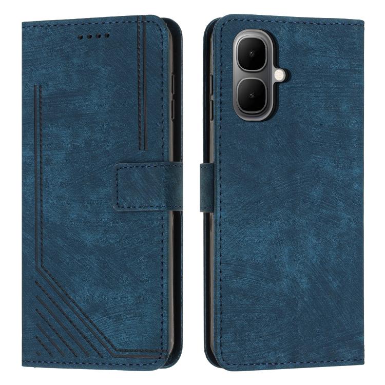 Skin Feel Stripe Pattern Leather Phone Case with Lanyard — view 64