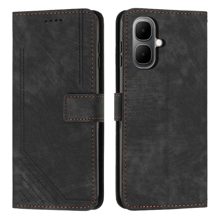 Skin Feel Stripe Pattern Leather Phone Case with Lanyard — view 65