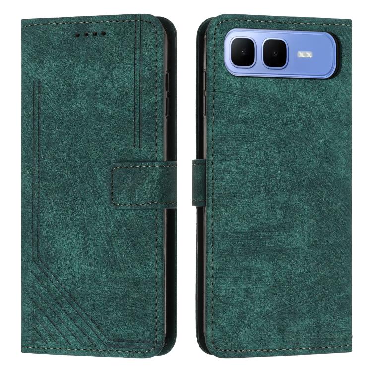Skin Feel Stripe Pattern Leather Phone Case with Lanyard — view 57