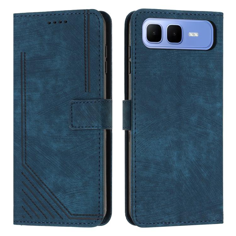 Skin Feel Stripe Pattern Leather Phone Case with Lanyard — view 58