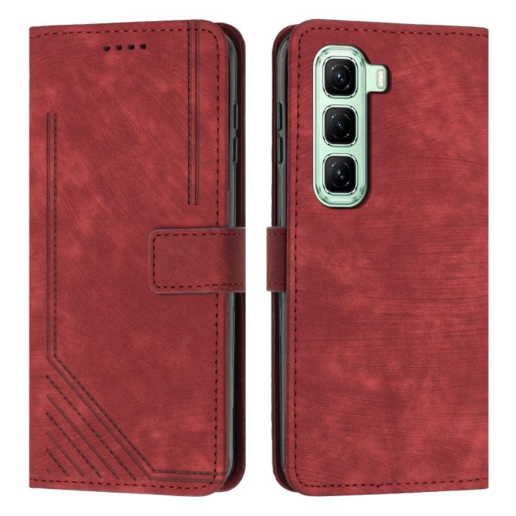 Skin Feel Stripe Pattern Leather Phone Case with Lanyard — view 50