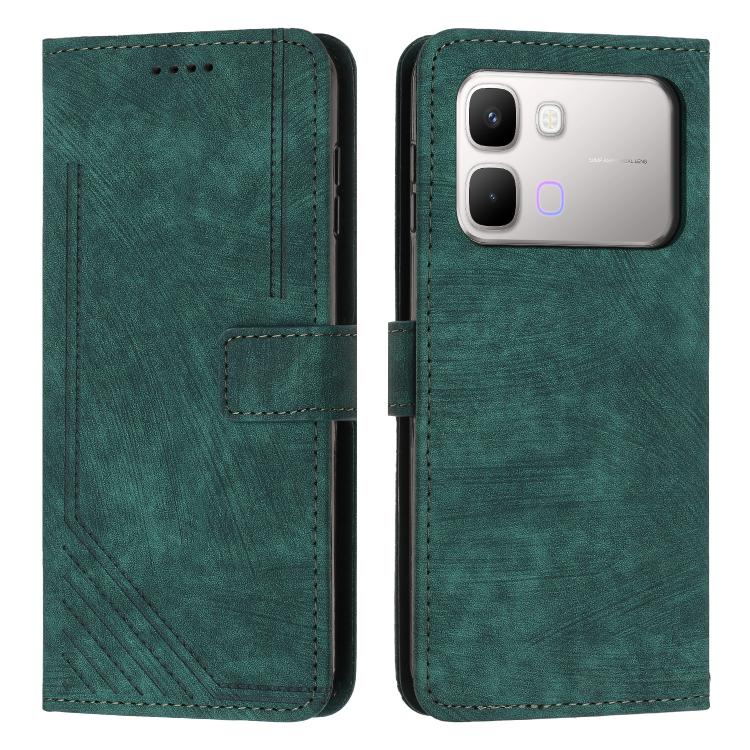Skin Feel Stripe Pattern Leather Phone Case with Lanyard — view 21