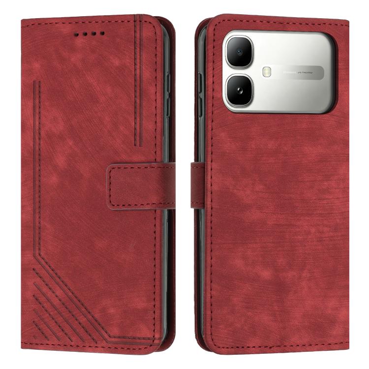 Skin Feel Stripe Pattern Leather Phone Case with Lanyard — view 26