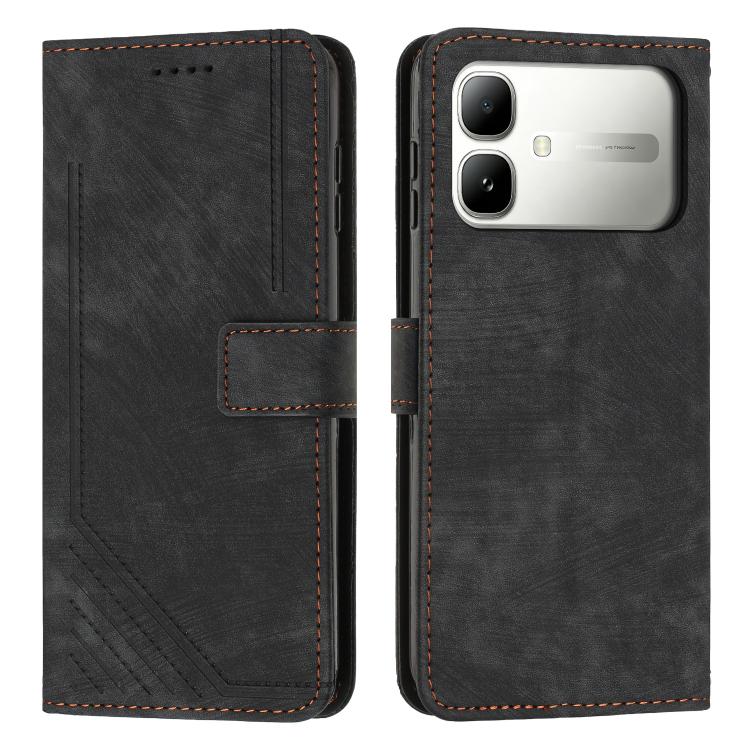 Skin Feel Stripe Pattern Leather Phone Case with Lanyard — view 29