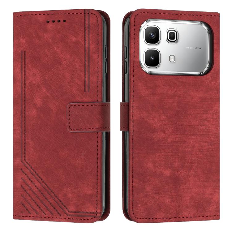 Skin Feel Stripe Pattern Leather Phone Case with Lanyard — view 32