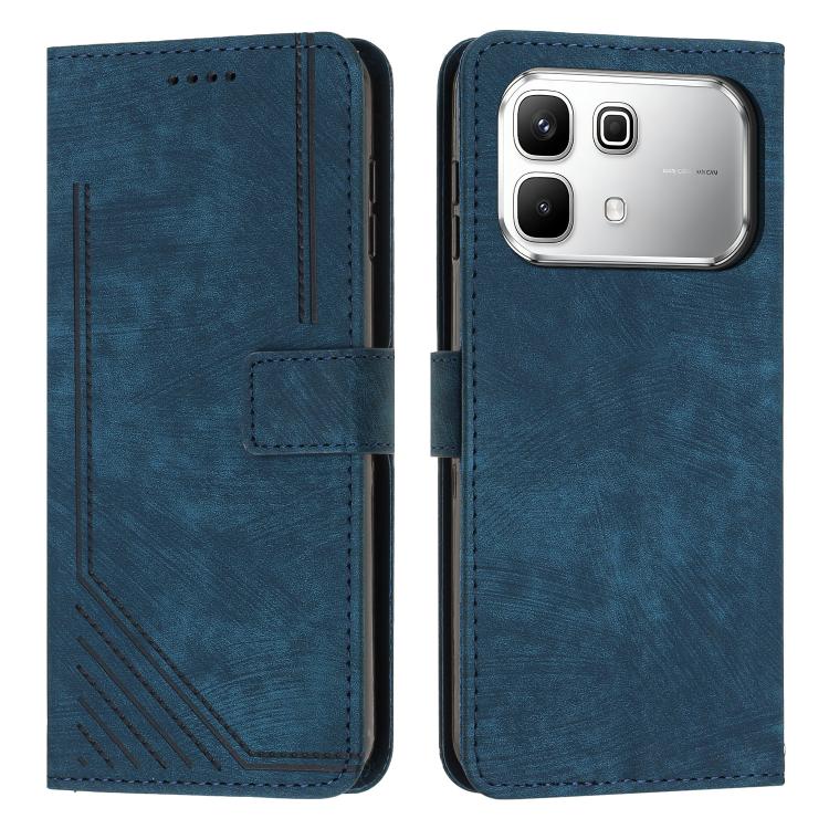 Skin Feel Stripe Pattern Leather Phone Case with Lanyard — view 34
