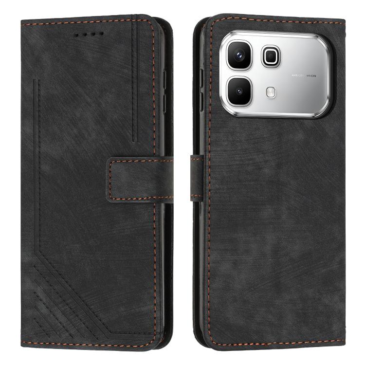 Skin Feel Stripe Pattern Leather Phone Case with Lanyard — view 35