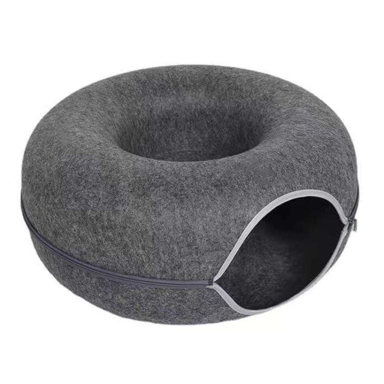 Round Wool Felt Cat Litter Tunnel Cat Litter — Pink