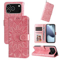 Embossed Sunflower Leather Phone Case