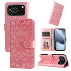 Embossed Sunflower Leather Phone Case