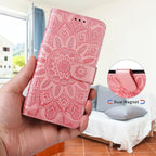 Embossed Sunflower Leather Phone Case