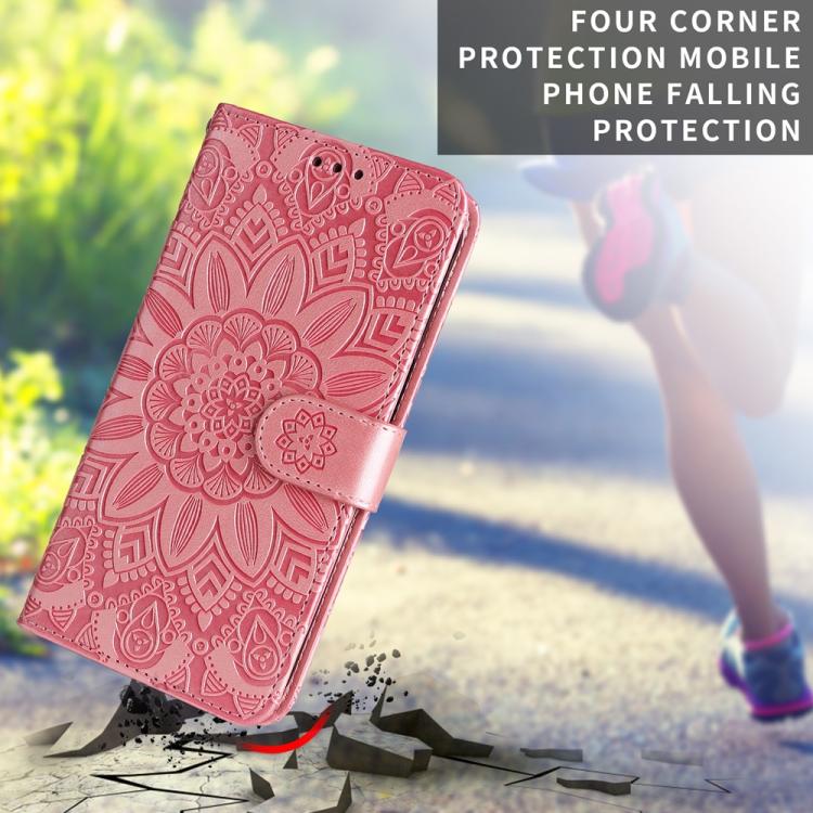 Embossed Sunflower Leather Phone Case