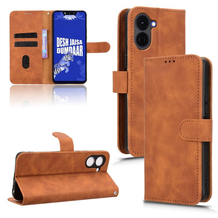 Skin Feel Magnetic Flip Leather Phone Case