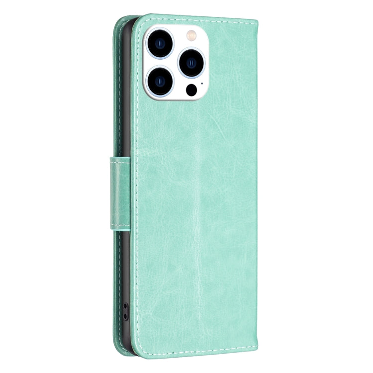 Embossing Two Butterflies Pattern Leather Phone Case