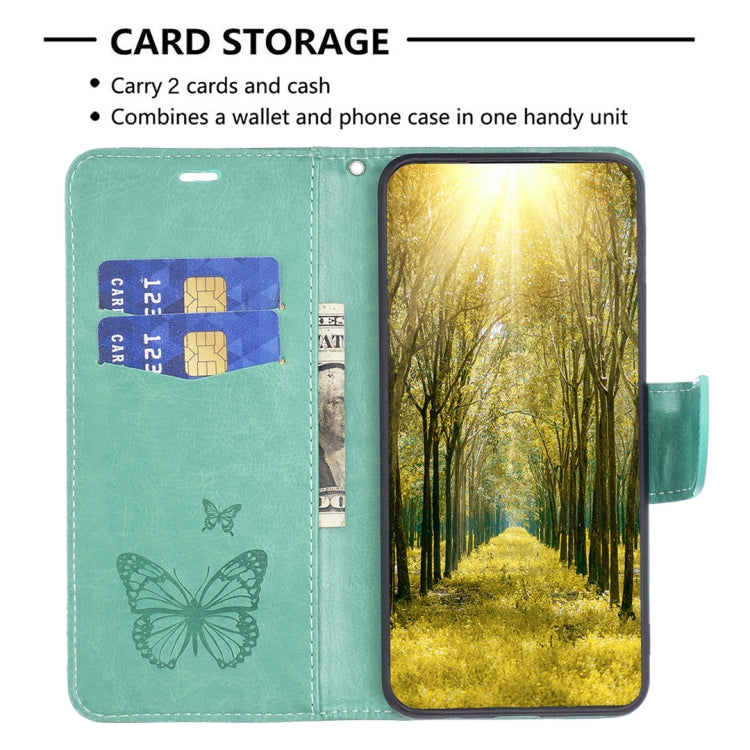 Embossing Two Butterflies Pattern Leather Phone Case