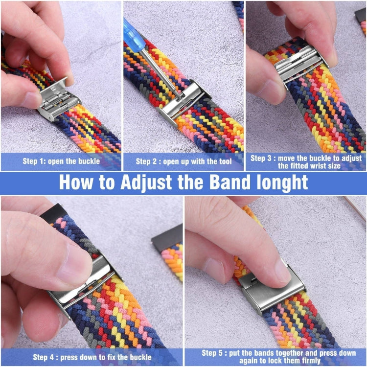 Nylon Braided Metal Buckle Watch Band