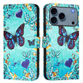 Colored Drawing Pattern Plain Weave Leather Phone Case