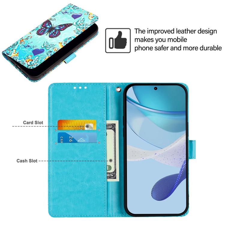Colored Drawing Pattern Plain Weave Leather Phone Case