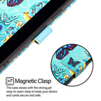 Colored Drawing Pattern Plain Weave Leather Phone Case