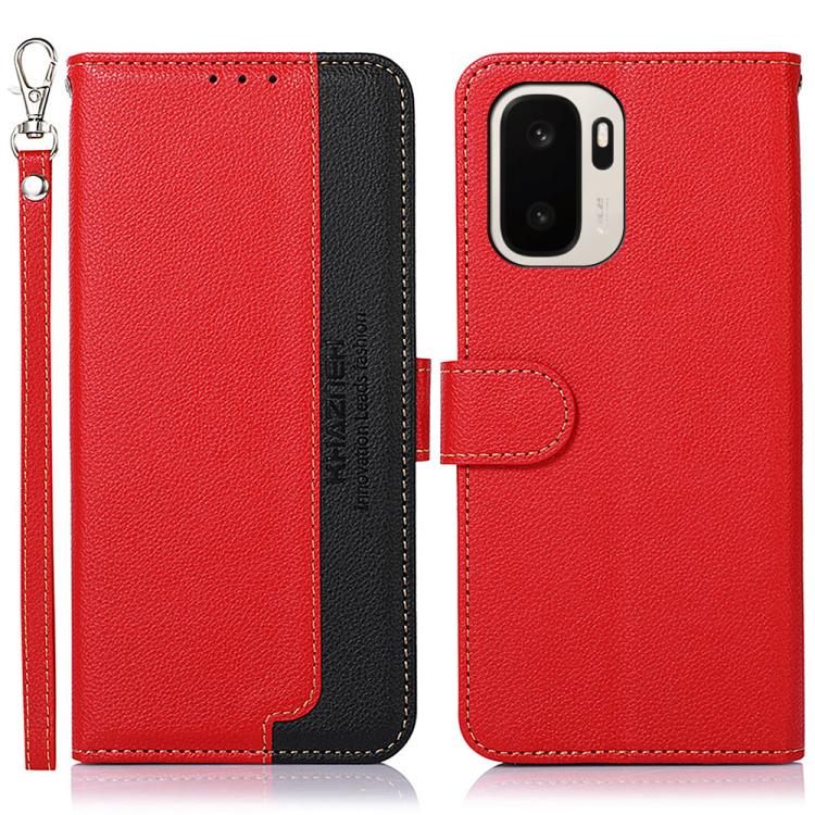 KHAZNEH Litchi Texture Leather RFID Phone Case