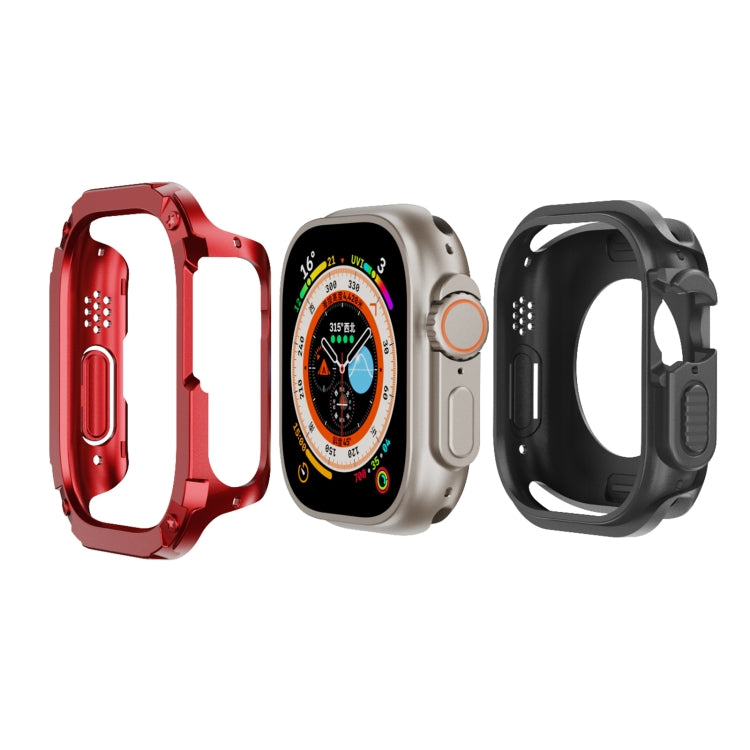 2-in-1 PC Hybrid TPU Armor Watch Case — For Apple Watch Series 9 / 8 / 7 41mm