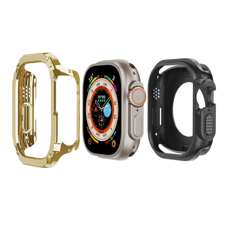 2-in-1 PC Hybrid TPU Armor Watch Case — Rose Gold