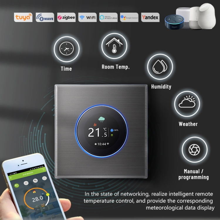 95-240V AC 3A Smart Knob Boiler Heating Thermostat with Internal Sensor & WiFi Connection — view 12