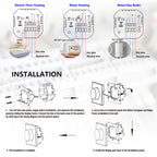 BHT-7000-GALZB 95-240V AC 3A Smart Knob Thermostat Water Heating Controller with Zigbee — Gold