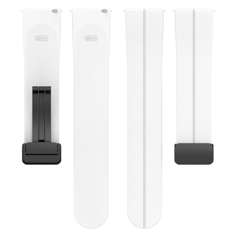 Folding Buckle Silicone Watch Band — White