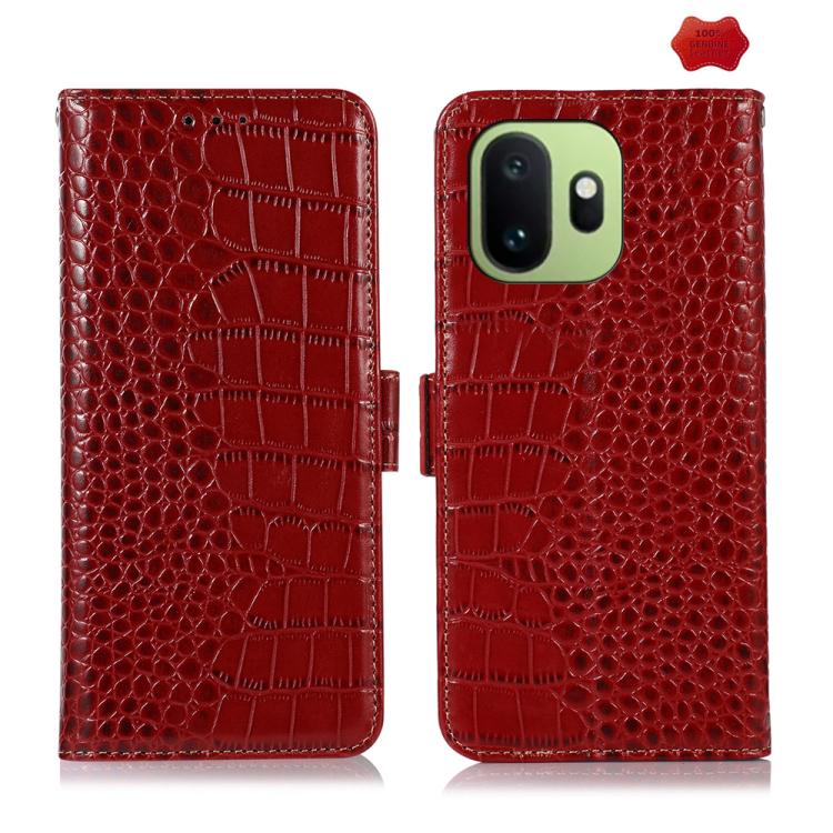 Crocodile Top Layer Cowhide Leather Phone Case