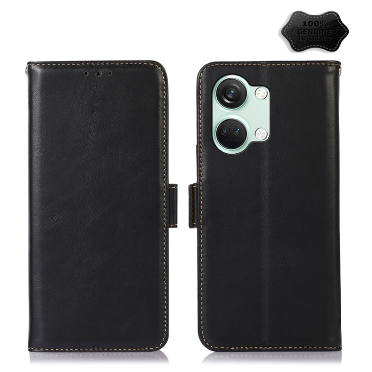Magnetic Crazy Horse Texture Genuine Leather RFID Phone Case