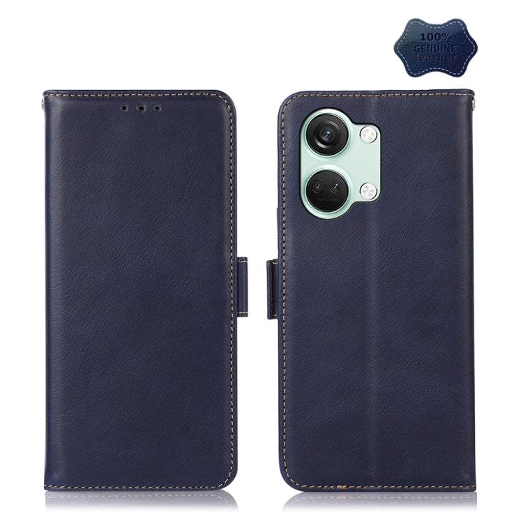 Magnetic Crazy Horse Texture Genuine Leather RFID Phone Case