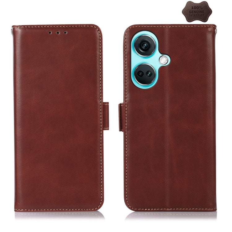 Magnetic Crazy Horse Texture Genuine Leather RFID Phone Case