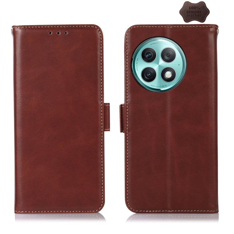 Magnetic Crazy Horse Texture Genuine Leather RFID Phone Case