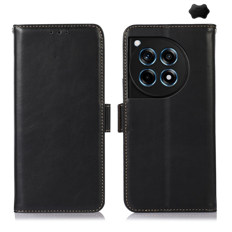 Magnetic Crazy Horse Texture Genuine Leather RFID Phone Case