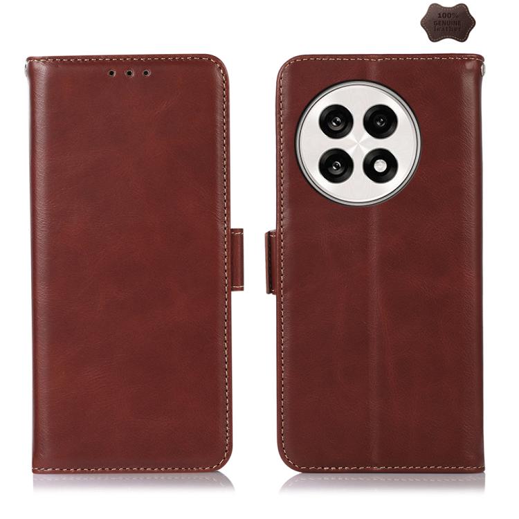 Magnetic Crazy Horse Texture Genuine Leather RFID Phone Case