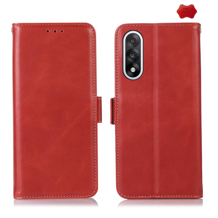 Magnetic Crazy Horse Texture Genuine Leather RFID Phone Case