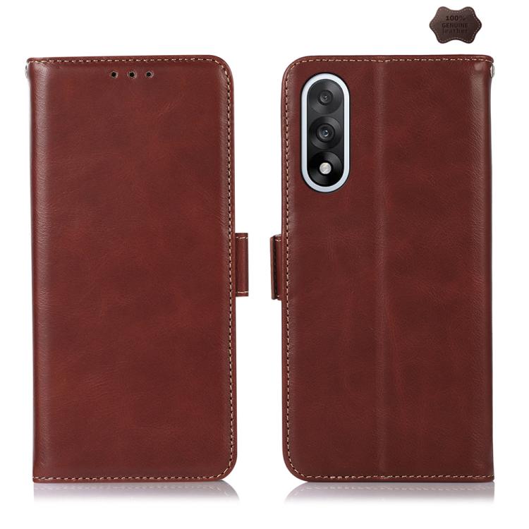 Magnetic Crazy Horse Texture Genuine Leather RFID Phone Case