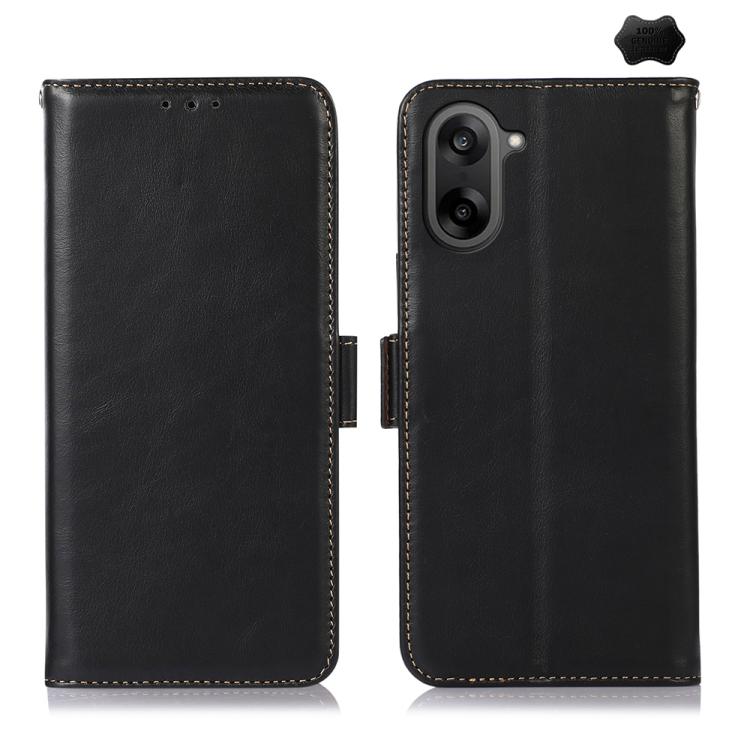 Magnetic Crazy Horse Texture Genuine Leather RFID Phone Case
